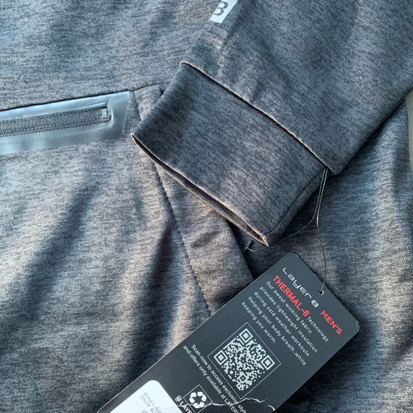 Layer 8 Men's Hoodie Performance Light Weight Tech Fleece Pullover - Picture 2 of 9